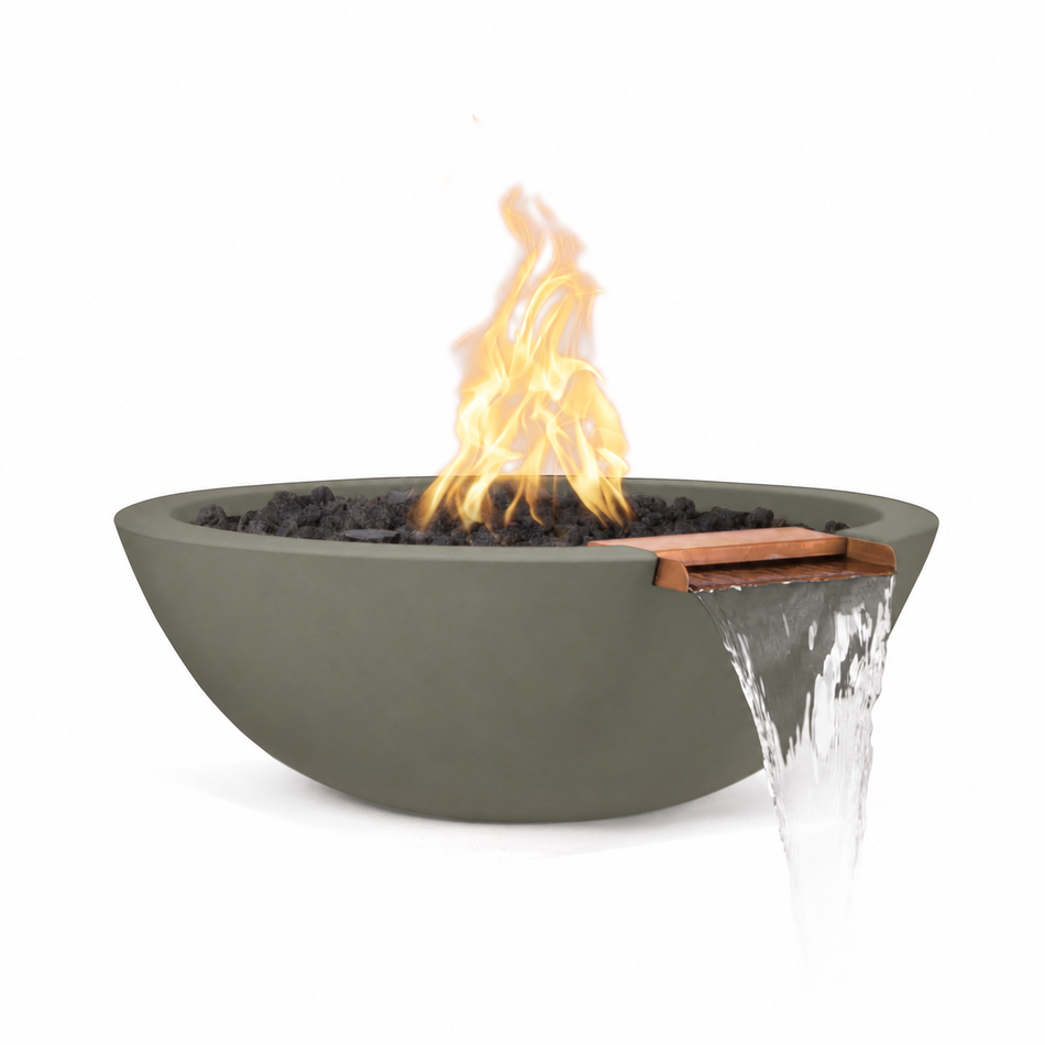 The Outdoor Plus | Sedona Fire & Water Bowl | 27" GFRC Concrete Natural Gas Bowl | 4 Week Lead Time