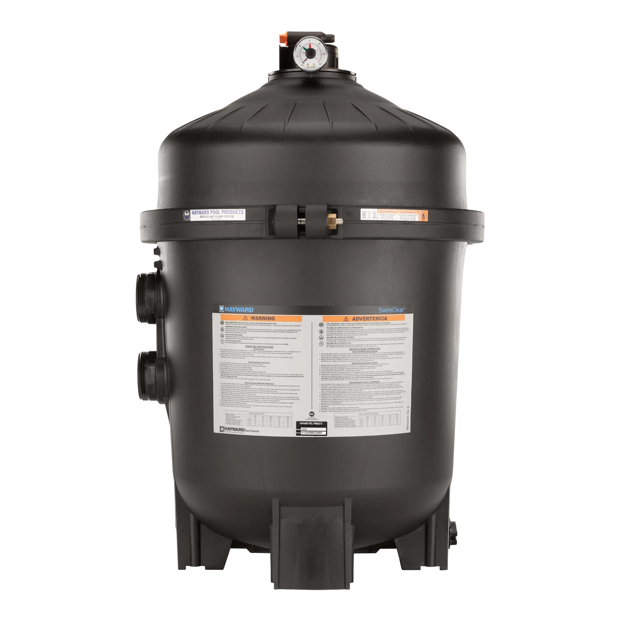 Hayward | W3C3030 | 325 SQ FT SwimClear 325 sq ft Multi-Element Cartridge Pool Filter – High-Efficiency, No Backwashing Hayward