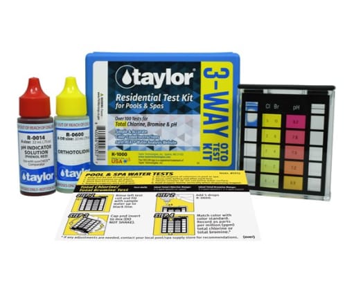 Taylor Water K-1000-12 3-Way OTO Test Kit for Total Chlorine, Bromine, pH