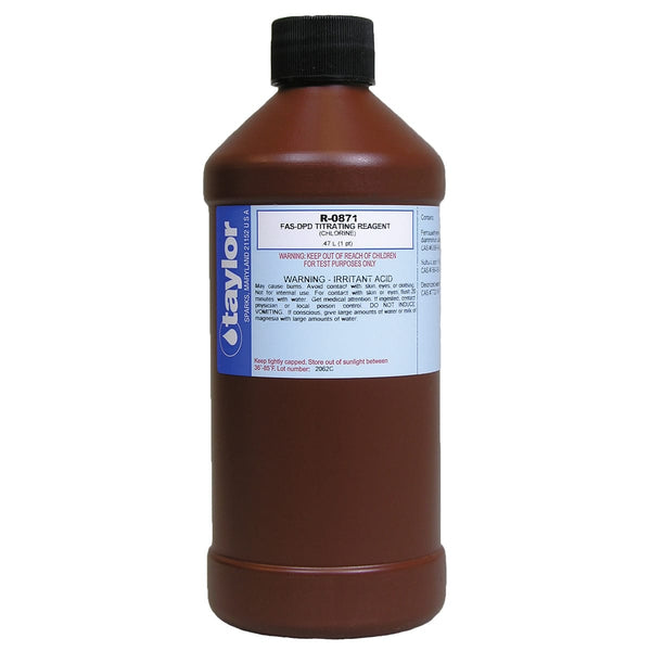 Taylor Water  R-0871-E FAS-DPD Titrating Reagent for Chlorine, 16 oz