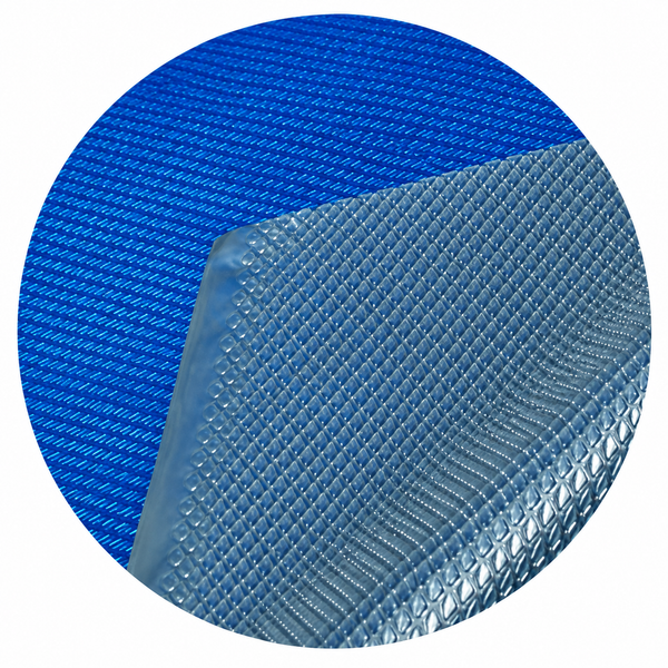 Midwest Canvas | BLUE/SILVER 16 RD 5YR | 8 Mil Round Solar Cover