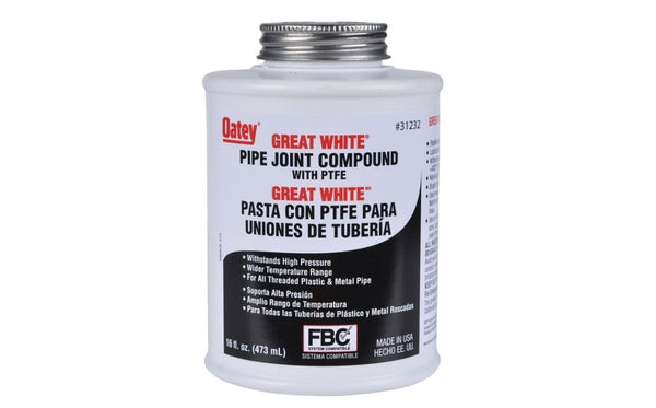 Oatey | 31232 | Great White Pipe Joint Compound with PTFE 16 oz