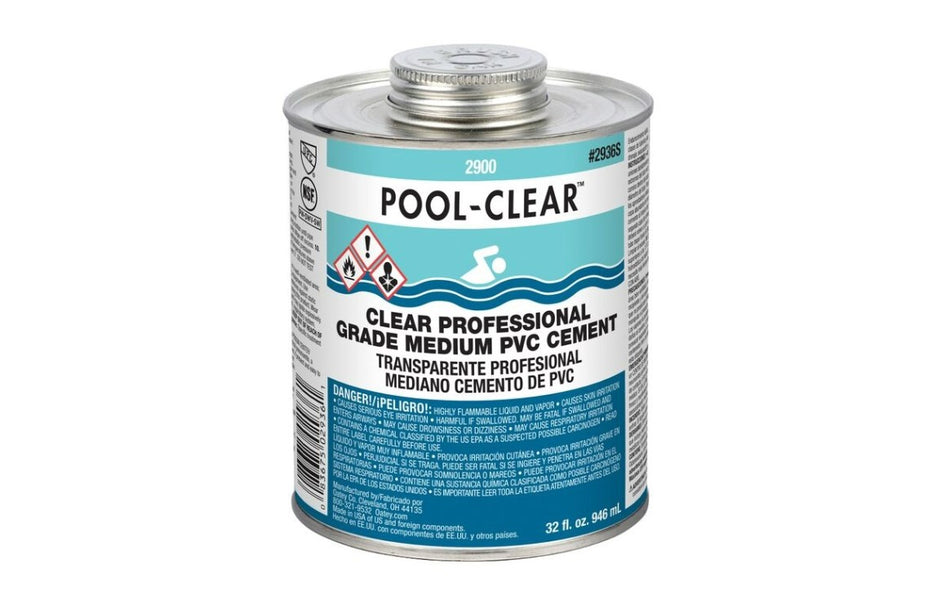 Oatey | 2936S | Pool-Clear 2900 Medium Clear PVC Cement 32 oz