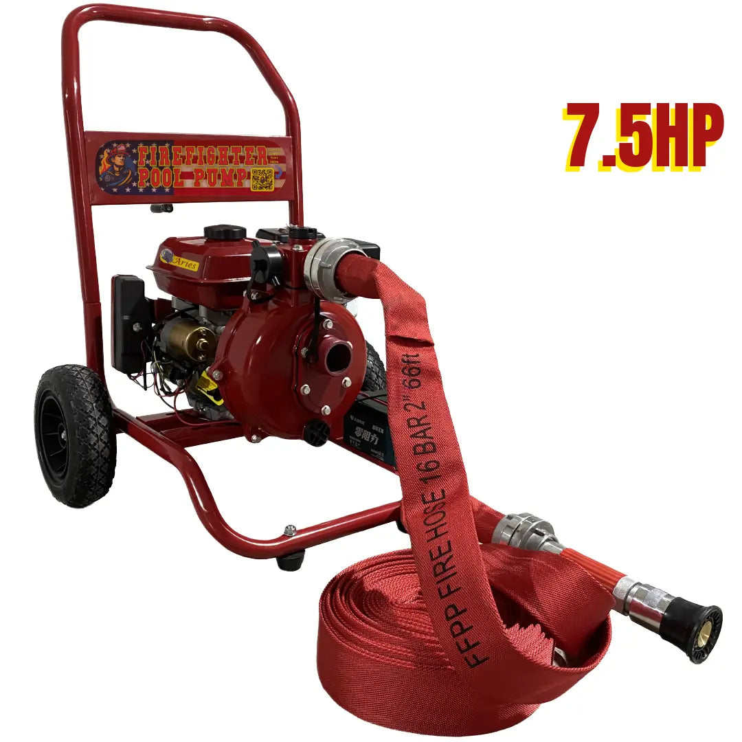 Firefighter Pool Pump | Gas-Powered Emergency Pool & Fire Protection Pump | 7.5 HP Complete Kit Fire Fighter Pool Pump