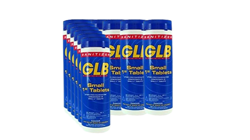 GLB GL1TA2 Small 1" Chlorine Tablets, 2 lb Bottle, 12/Case