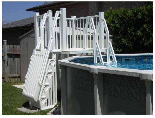 Vinyl Works SD-T 5' x 5' Resin Pool Deck Kit for A/G Pools w/ Steps