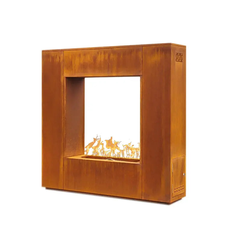 The Outdoor Plus | The Williams | Outdoor Fireplace – 72”, 84”, 96” | Corten Steel | Liquid Propane or Natural Gas The Outdoor Plus