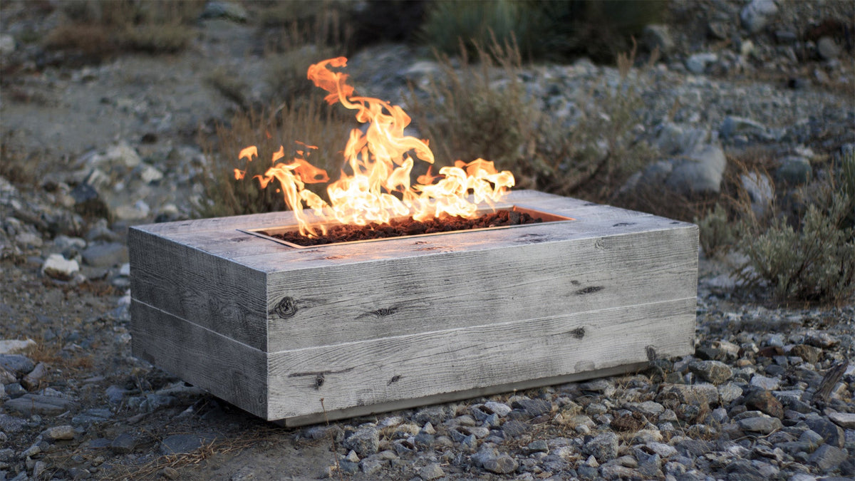 The Outdoor Plus | Coronado Fire Pit - GFRC Woodgrain | 48", 60", 72", 84", 96", 108", 120" | Multiple Finishes | Liquid Propane | 4 week lead time The Outdoor Plus