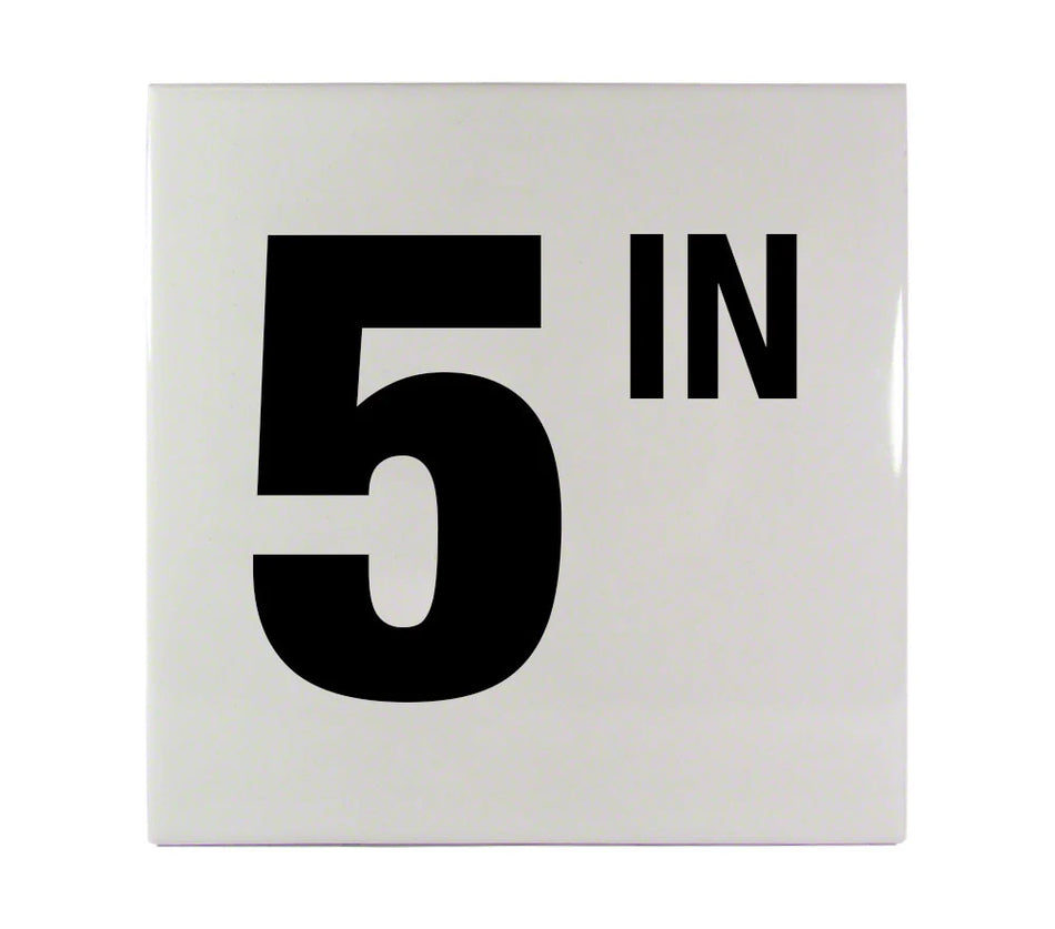 Inlays | C610093 | Smooth Ceramic Tile Waterline Depth Marker | 6" x 6", 11 FT