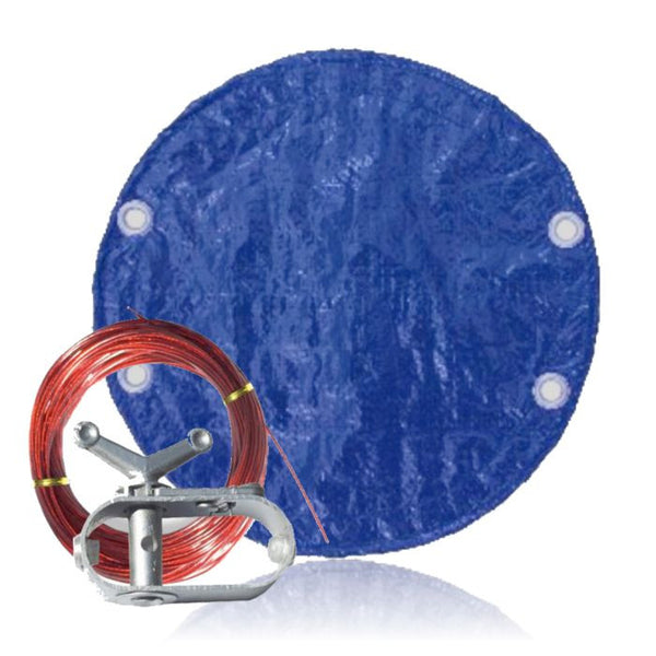 GPC Winter Covers | 772238AGBLB | 18' x 34' Royal Blue/Black Oval Solid Winter Pool Cover | Above Ground Pool Cover
