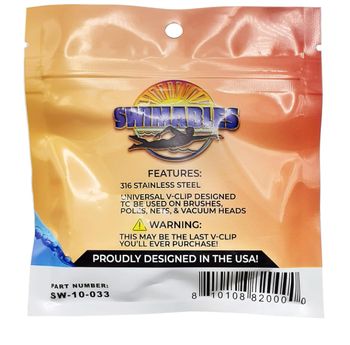 Swimables | SW-10-033 | Stainless Steel Universal V‑Clip, 3‑Pack ...