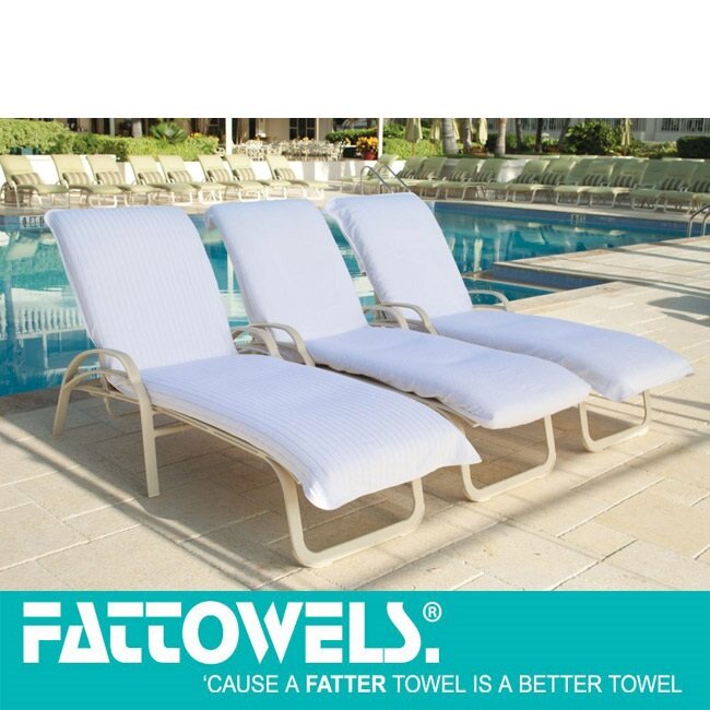 FatTowels - Elastic Back Terry Cloth, Chaise Lounge Cover 46"x96" (10 Pack)